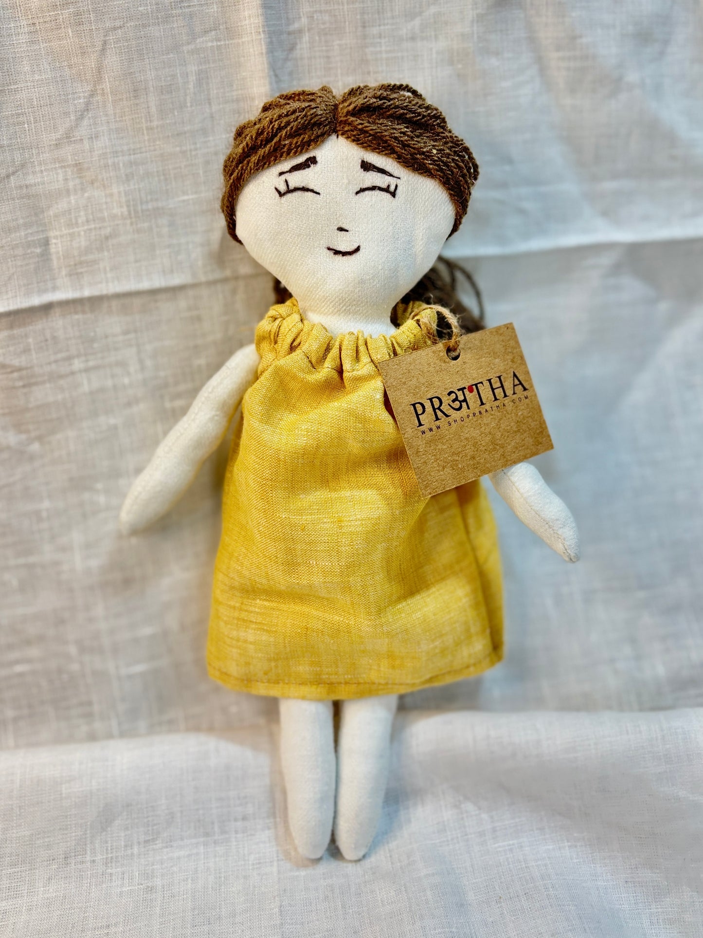 Linen Rug Doll - Lime Yellow