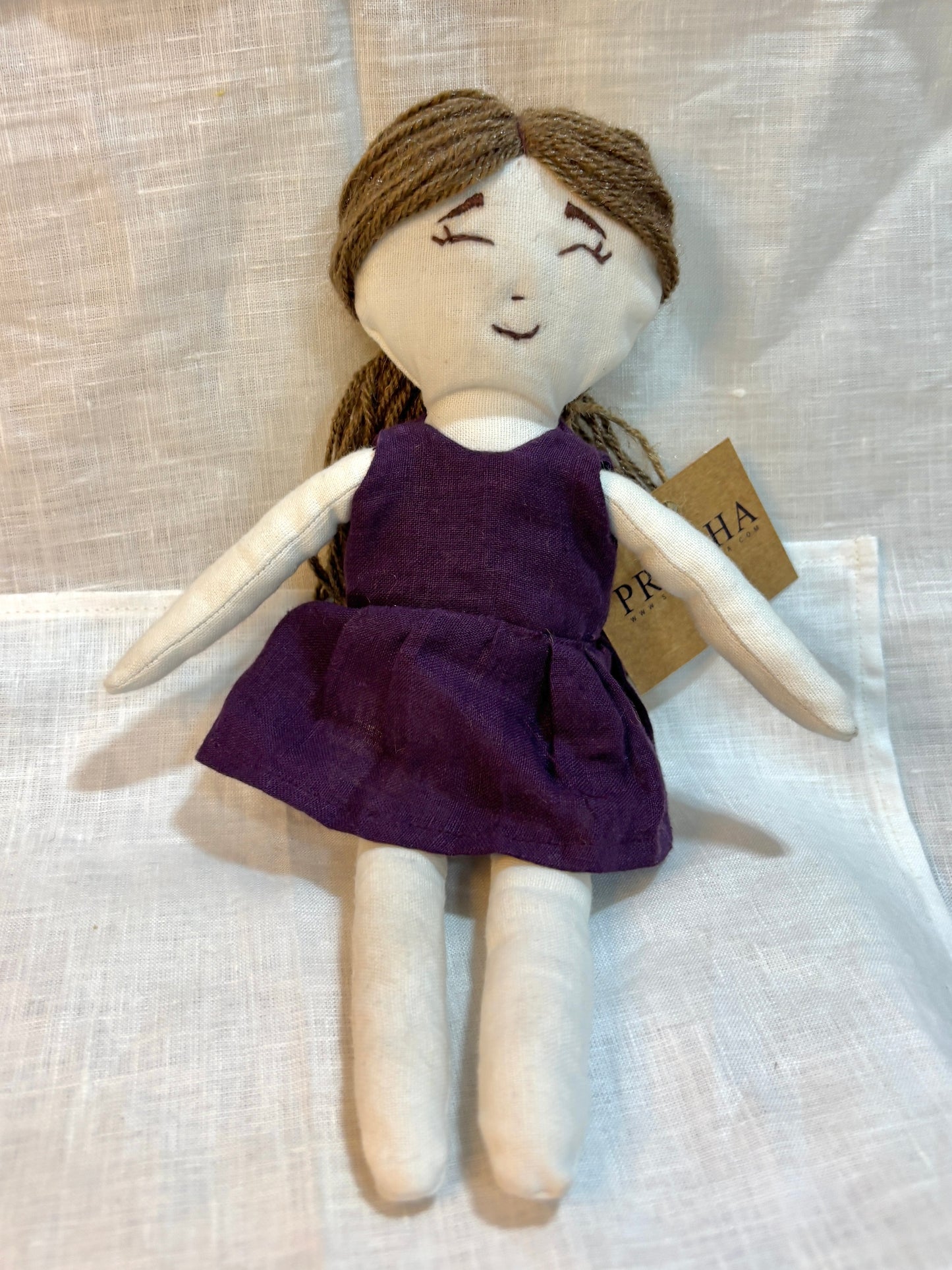 Linen Rug Doll - Plum Purple