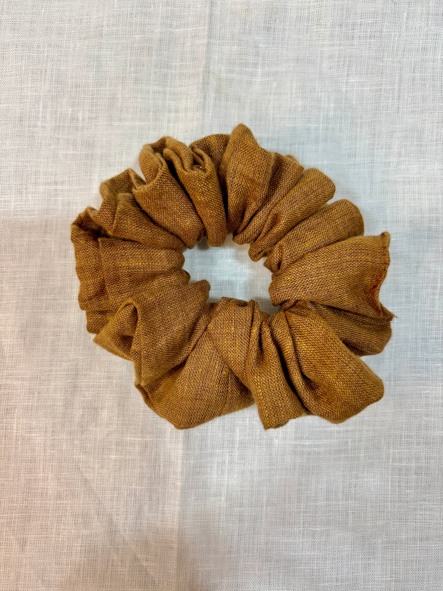 Linen Scrunchies - Mustard Yellow