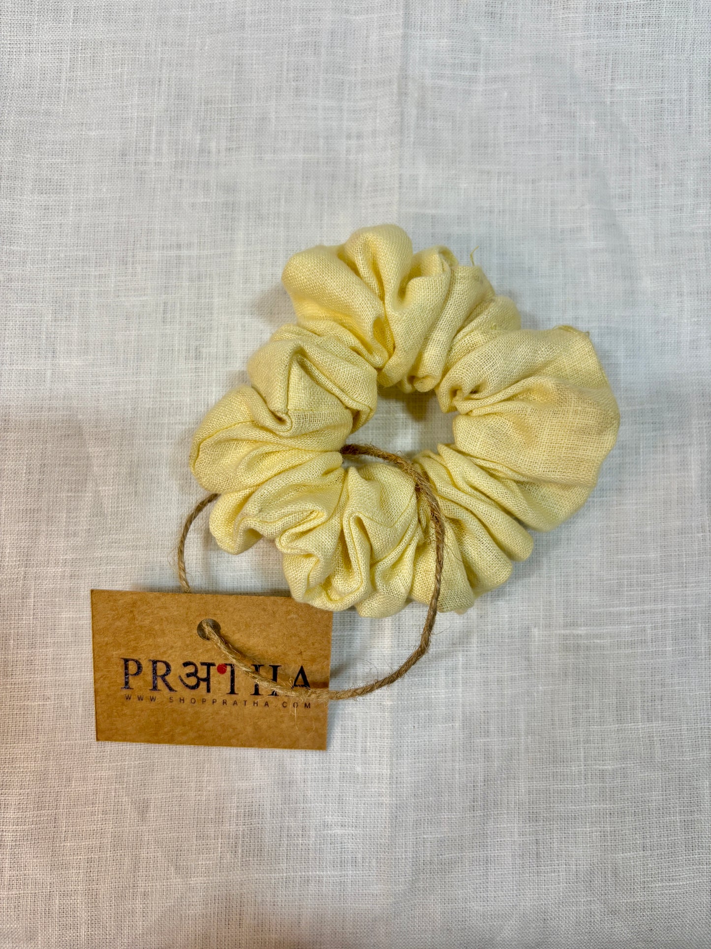 Linen Scrunchies - Lime Yellow