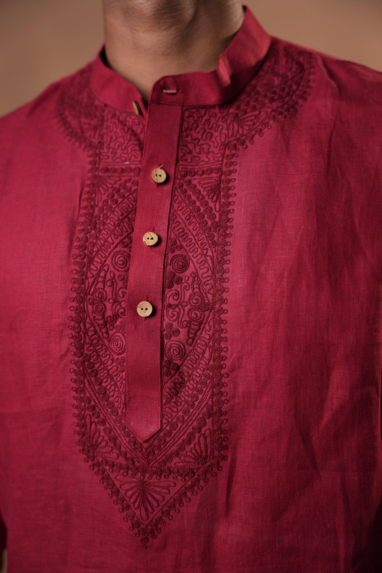 Dori Short Kurta - Cherry Red