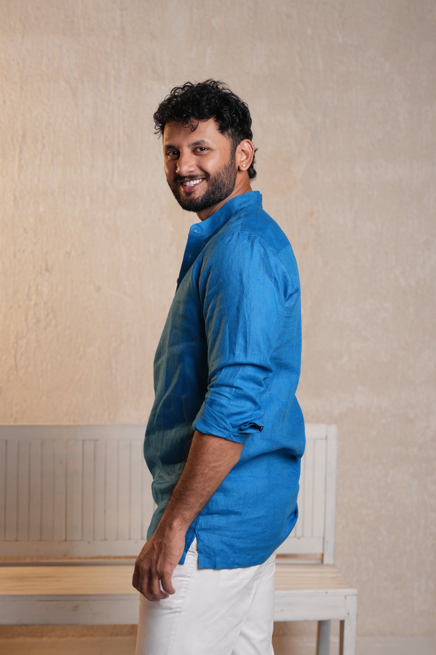 Plain Short Kurta - Deep Blue